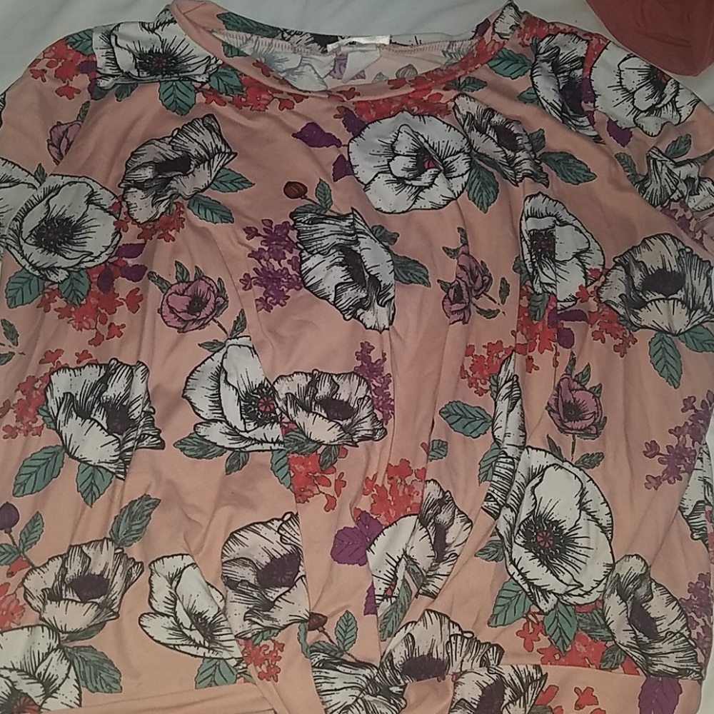 Pink flowery blouse